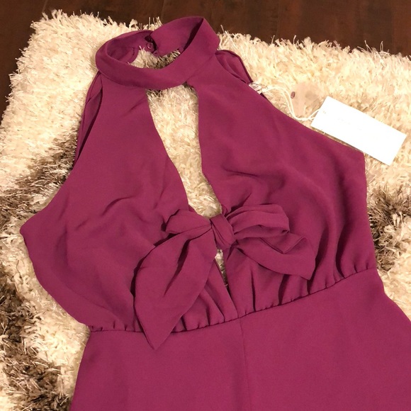 Lush Gigi mock chocker tie front romper - Picture 3 of 8